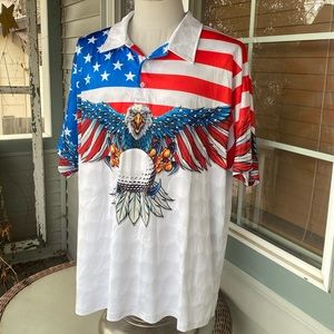 Patriotic golf polo.   2XL.  Americana